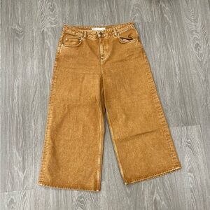 ASOS Denim Extra Wide Orange Brown Wader Jeans 32/28